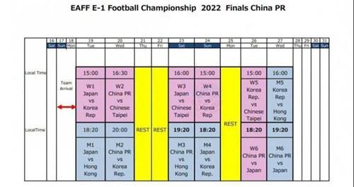 东亚杯2022赛程女子